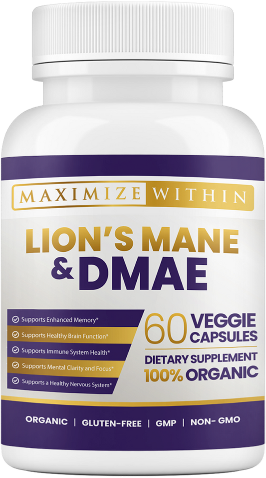 Lion’s Mane & DMAE Supplement - Maximum Slim | Supports Cognitive Function & Focus