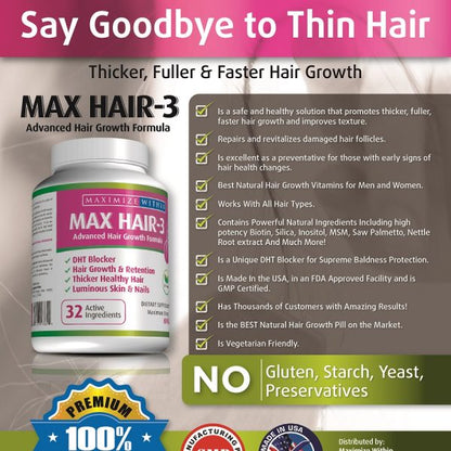 Max Hair 3 - Maximum Slim | Supports Healthy Hair Growth & Strength
