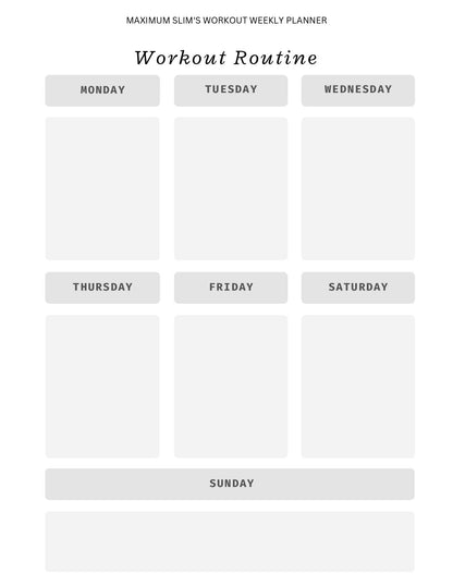 Maximum Slim Workout Planner | Track Fitness Goals & Progress