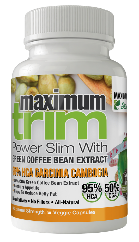 Max Trim Garcinia Cambogia & Green Coffee Bean Extract - Maximum Slim (30ct) | Supports Weight Management