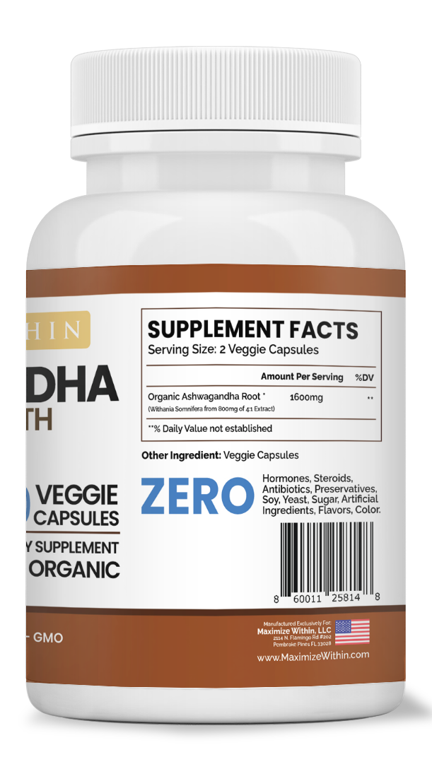 Ashwagandha Root Extra Strength - Maximum Slim | Supports Stress Relief & Vitality