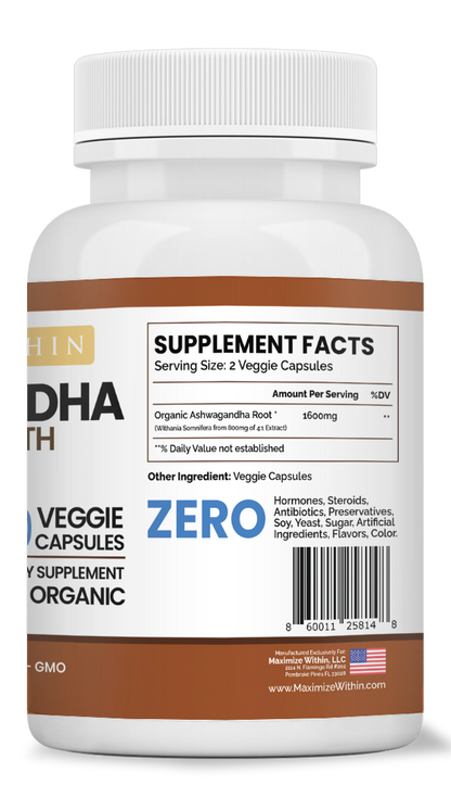Ashwagandha Root Extra Strength - Maximum Slim | Supports Stress Relief & Vitality