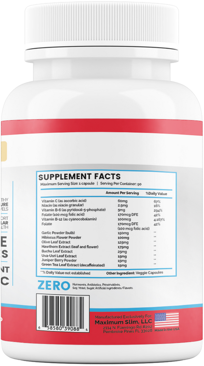 Blood Pressure Support Supplement - Maximum Slim | Promotes Cardiovascular Health