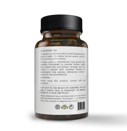 Noa’s Choice Organic Ayurvedic Hair Growth Vitamin - Maximum Slim | Nourishes & Strengthens Hair