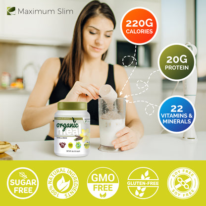 Maximum Slim Organic Fat Burning Meal Vanilla Bean | Nutritious Meal Replacement Shake