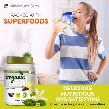 Maximum Slim Organic Fat Burning Meal Vanilla Bean | Nutritious Meal Replacement Shake