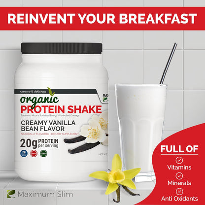 Organic Protein Shake - Maximum Slim | Nutrient Rich Drink for Muscle Recovery