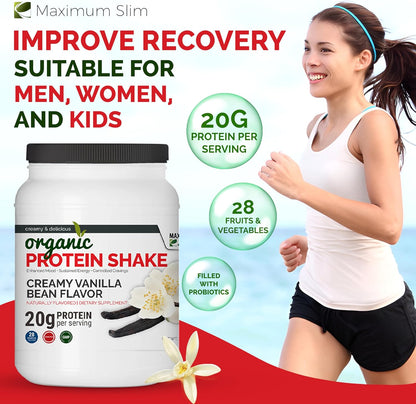 Organic Protein Shake - Maximum Slim | Nutrient Rich Drink for Muscle Recovery