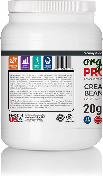 Organic Protein Shake - Maximum Slim | Nutrient Rich Drink for Muscle Recovery