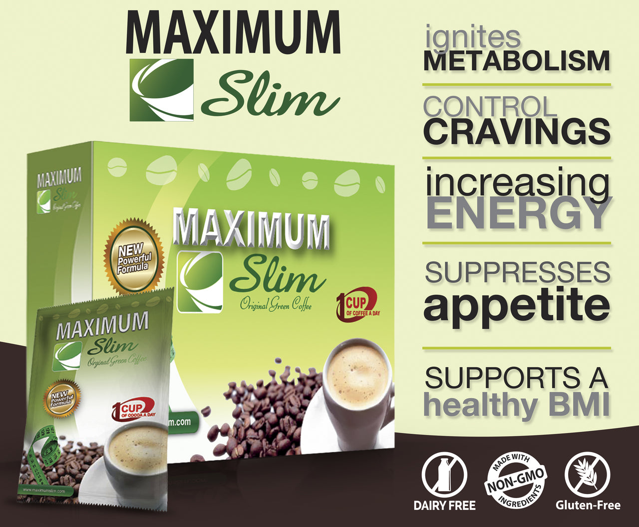 Maximum Slim Original Green Coffee (12 ct)  | Naturally Energizing & Metabolism Boosting