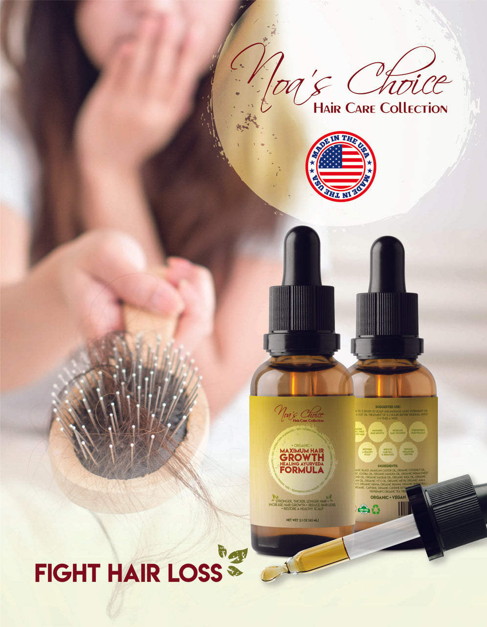 Noa's Choice Organic Ayurvedic Maximum Hair Growth Oil Elixer