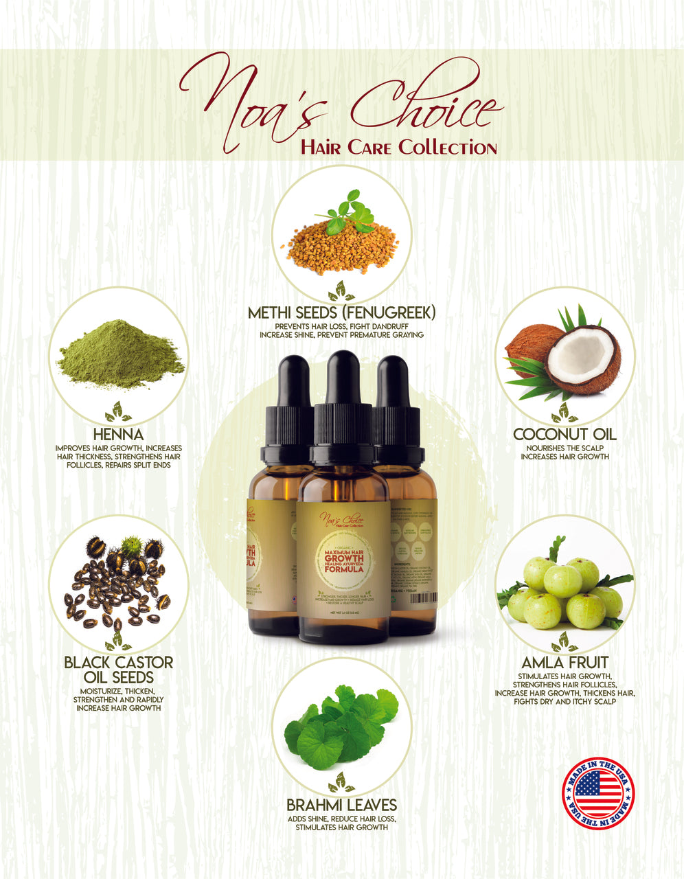 Noa's Choice Organic Ayurvedic Maximum Hair Growth Oil Elixer