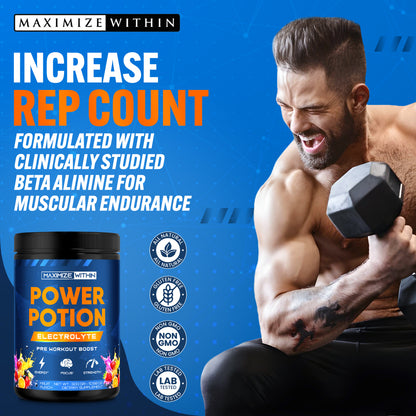 Power Potion Electrolyte Pre-Workout Powder - Maximum Slim | Hydration & Endurance Boost