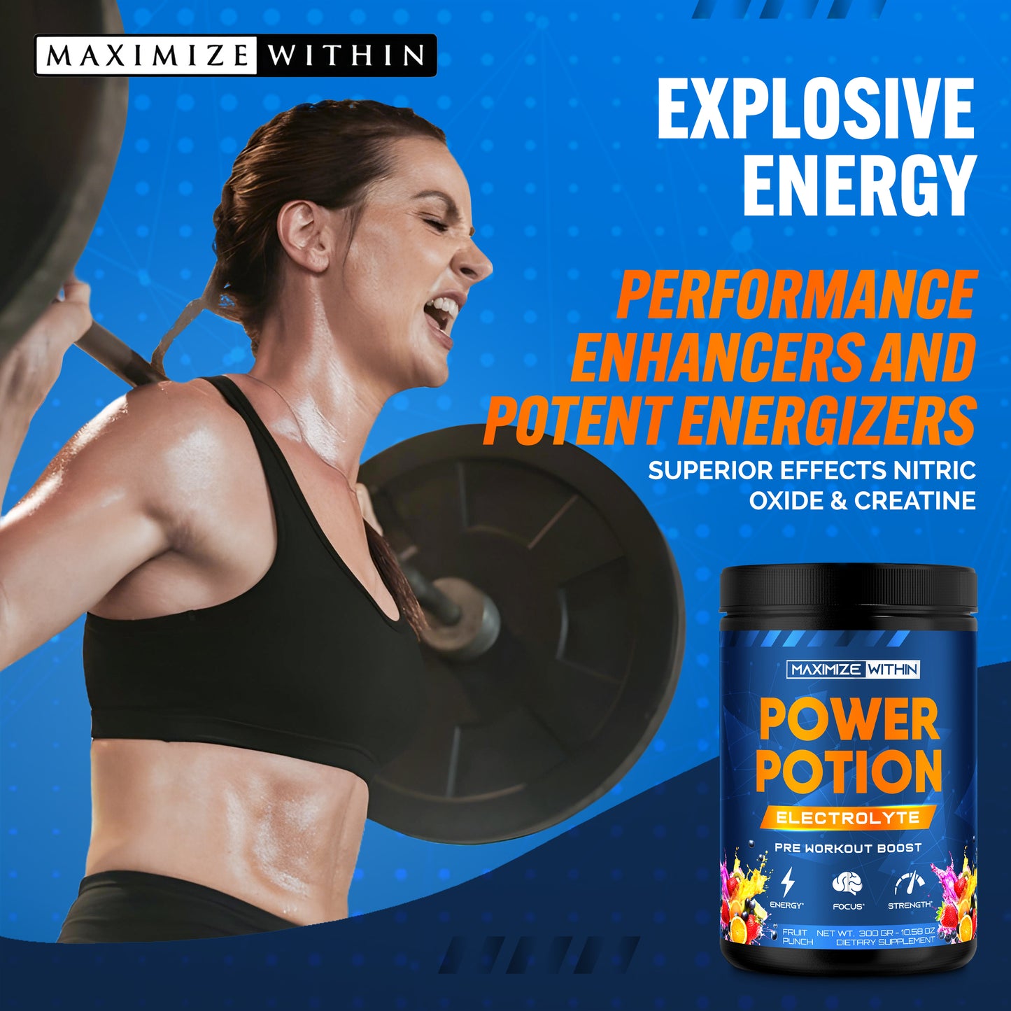 Power Potion Electrolyte Pre-Workout Powder - Maximum Slim | Hydration & Endurance Boost