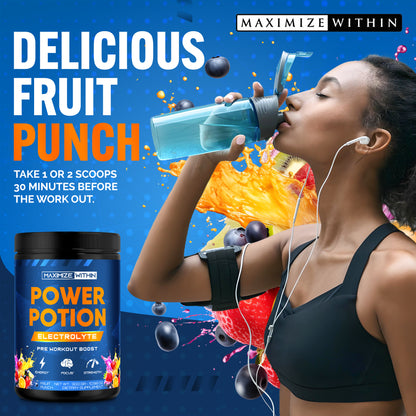 Power Potion Electrolyte Pre-Workout Powder - Maximum Slim | Hydration & Endurance Boost