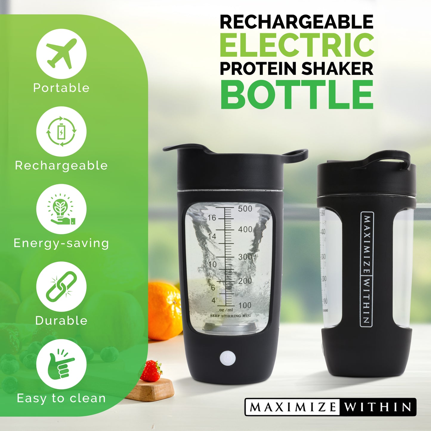 Protein Shaker Stirrer Bottle - Maximum Slim | Convenient Mixing for Protein Shakes