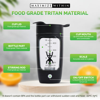 Protein Shaker Stirrer Bottle - Maximum Slim | Convenient Mixing for Protein Shakes
