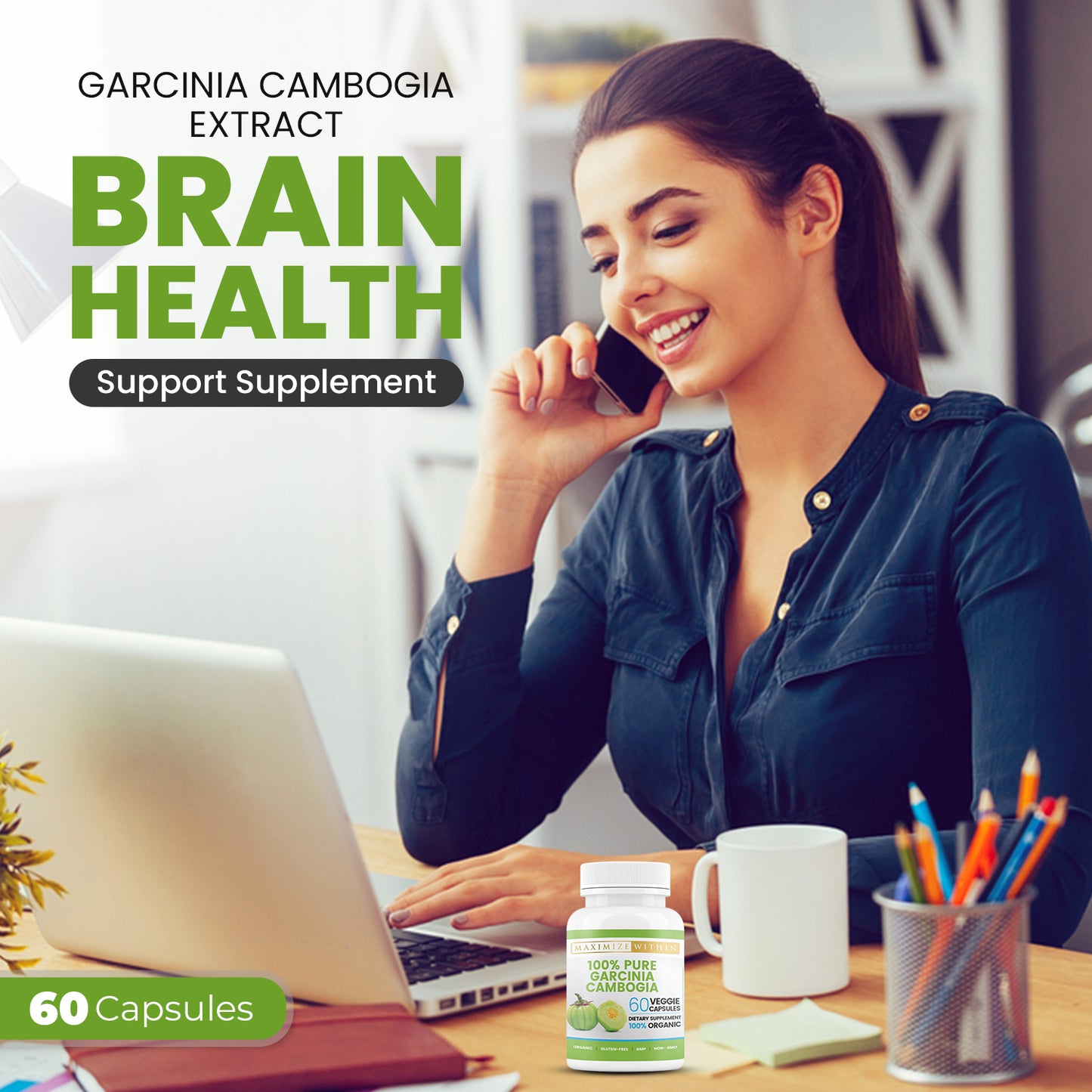 100% Pure Garcinia Cambogia - Maximum Slim | Natural Supplement for Healthy Living