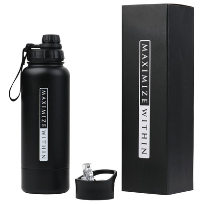 Stainless Steel Water Bottle with Hidden Compartment - Maximum Slim | Sleek & Functional