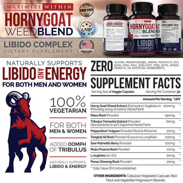 Horny Goat Weed Supplement - Maximum Slim | Supports Vitality & Performance