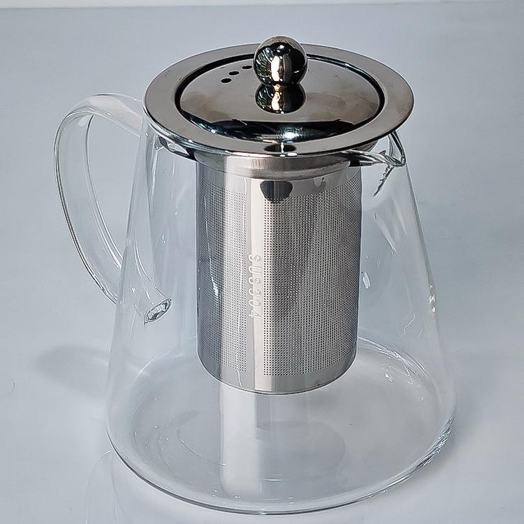 Maximum Slim Clear Glass Tea Kettle with Stainless Steel Infuser and Lid | Premium Health Support Formula