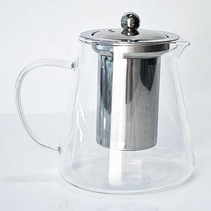 Maximum Slim Clear Glass Tea Kettle with Stainless Steel Infuser and Lid | Premium Health Support Formula