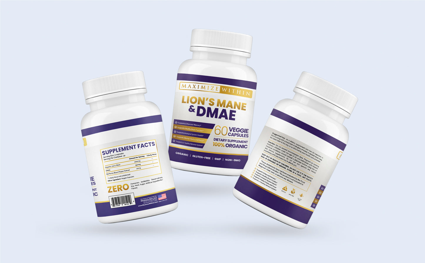 Lion’s Mane & DMAE Supplement - Maximum Slim | Supports Cognitive Function & Focus