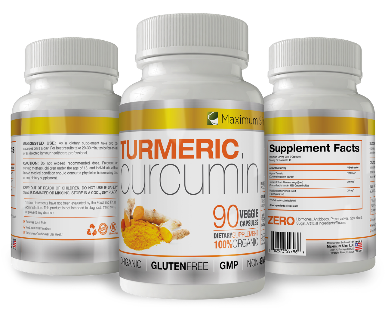Turmeric Curcumin Supplement - Maximum Slim | Natural Joint & Wellness Support