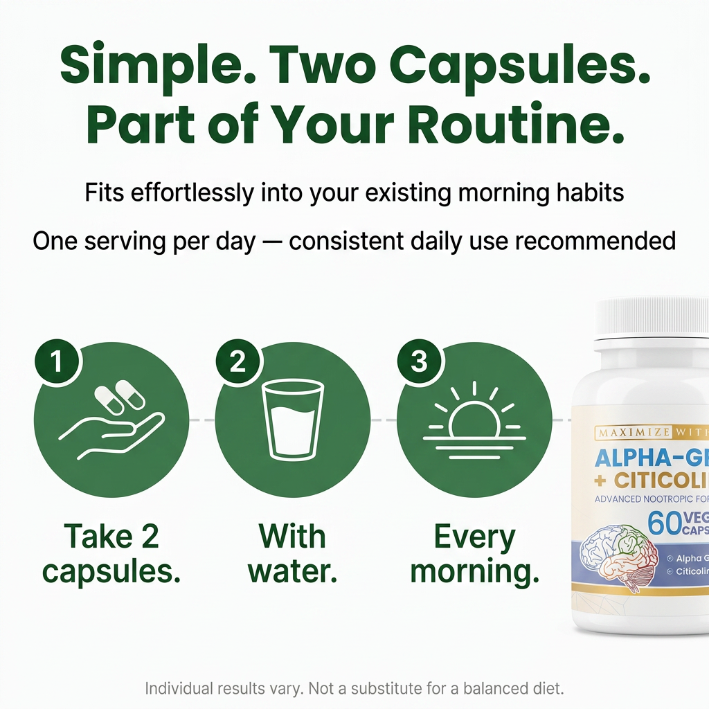 Alpha GPC + Citicoline | Brain Health Supplement | Known to improve focus & clear brain fog | Plant Based Capsules | Pack of 30