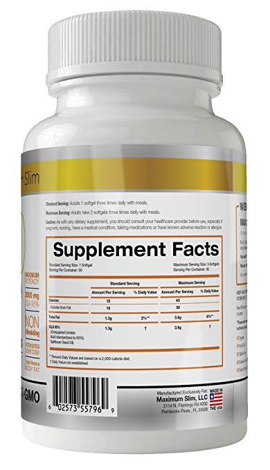 Max CLA 3000 - Maximum Slim | Supports Fat Metabolism & Lean Muscle Maintenance