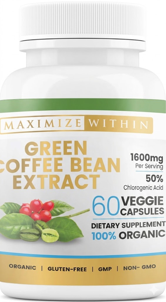 Maximize Green Coffee Bean Extract Capsules | Plant-Based Metabolism Support | Vegan Dietary Supplement