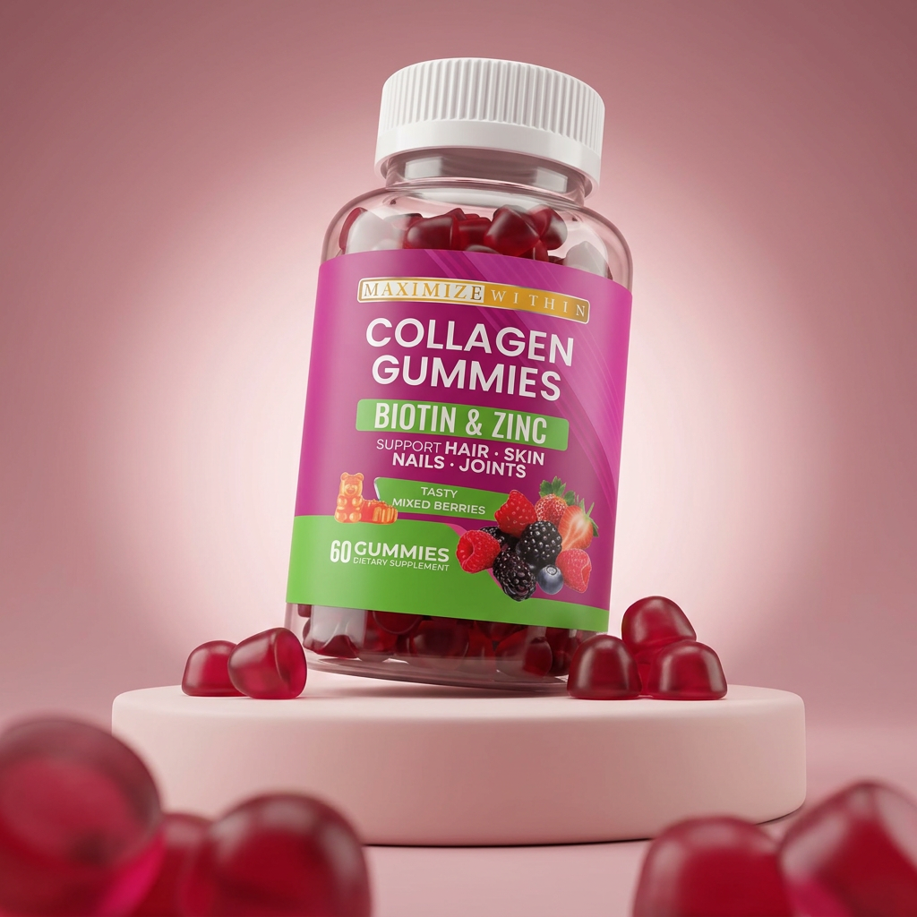 Collagen Gummies, Mixed Berries Flavor – Supports Hair, Skin, Nails, Joints