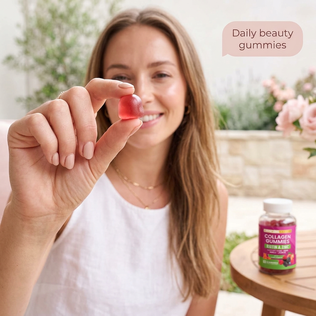 Collagen Gummies, Mixed Berries Flavor – Supports Hair, Skin, Nails, Joints