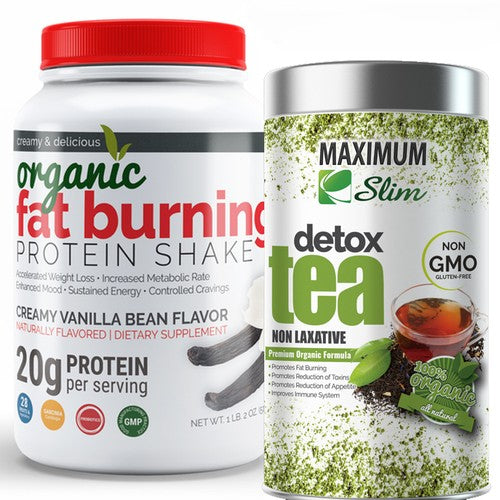 Protein Shake and Detox Tea Combo - Maximum Slim | Supports Weight Management & Detoxification