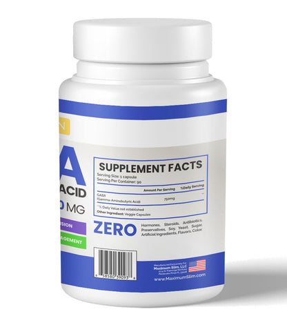 Gamma-Aminobutyric Acid - GABA Supplement - Maximum Slim | Supports Relaxation & Stress Relief