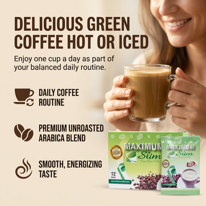Maximum Slim Original Green Coffee | Premium Unroasted Arabica Blend (12 Ct)