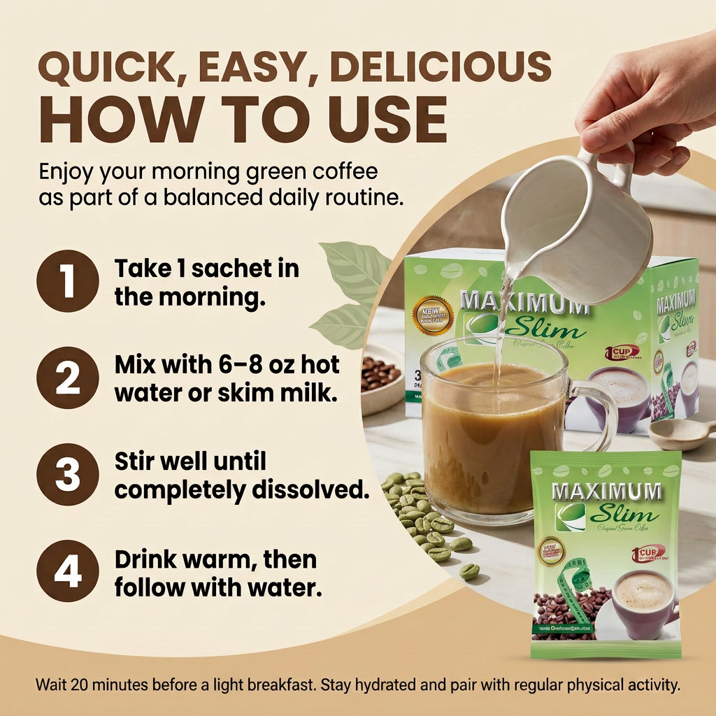 Maximum Slim Original Green Coffee | Premium Unroasted Arabica Blend (30 Ct)