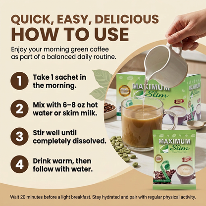 Maximum Slim Original Green Coffee | Premium Unroasted Arabica Blend (30 Ct)