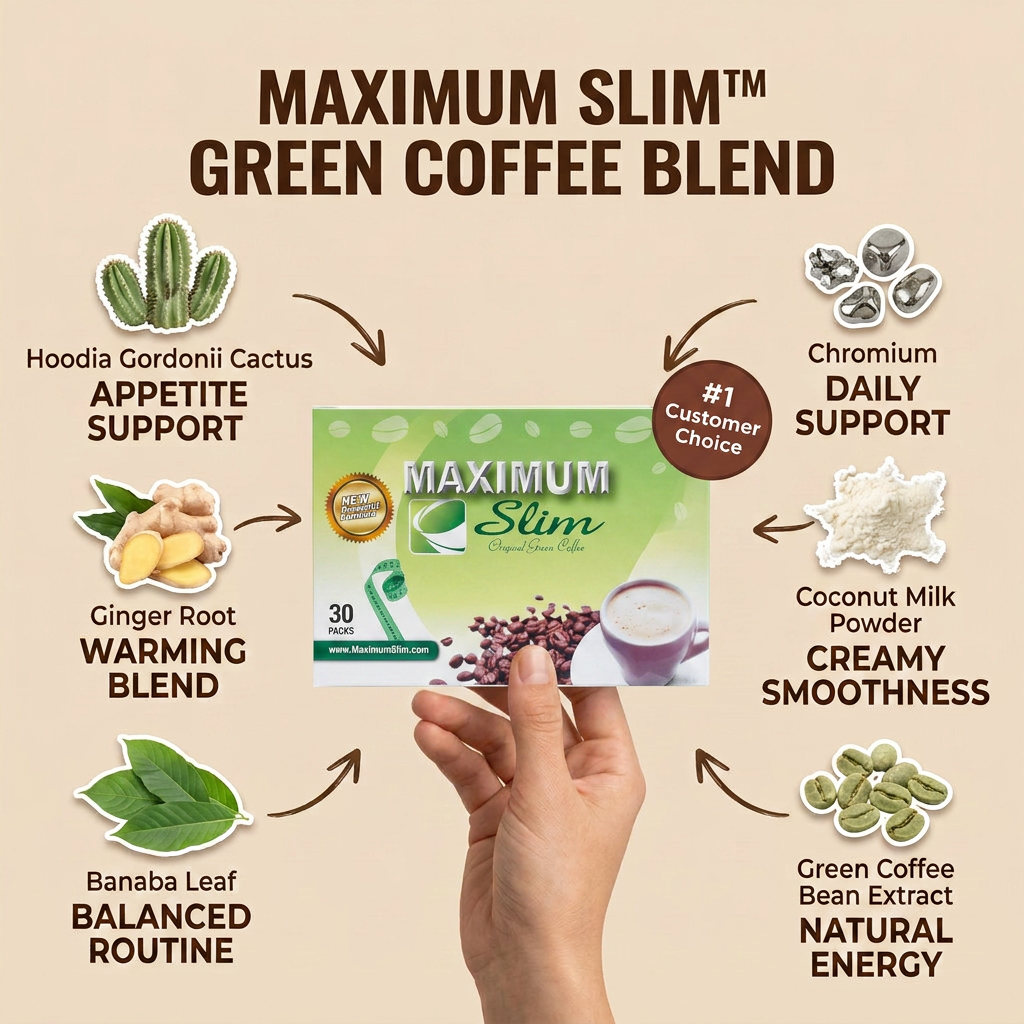 Maximum Slim Original Green Coffee | Premium Unroasted Arabica Blend (30 Ct)