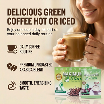 Maximum Slim Original Green Coffee | Premium Unroasted Arabica Blend (30 Ct)
