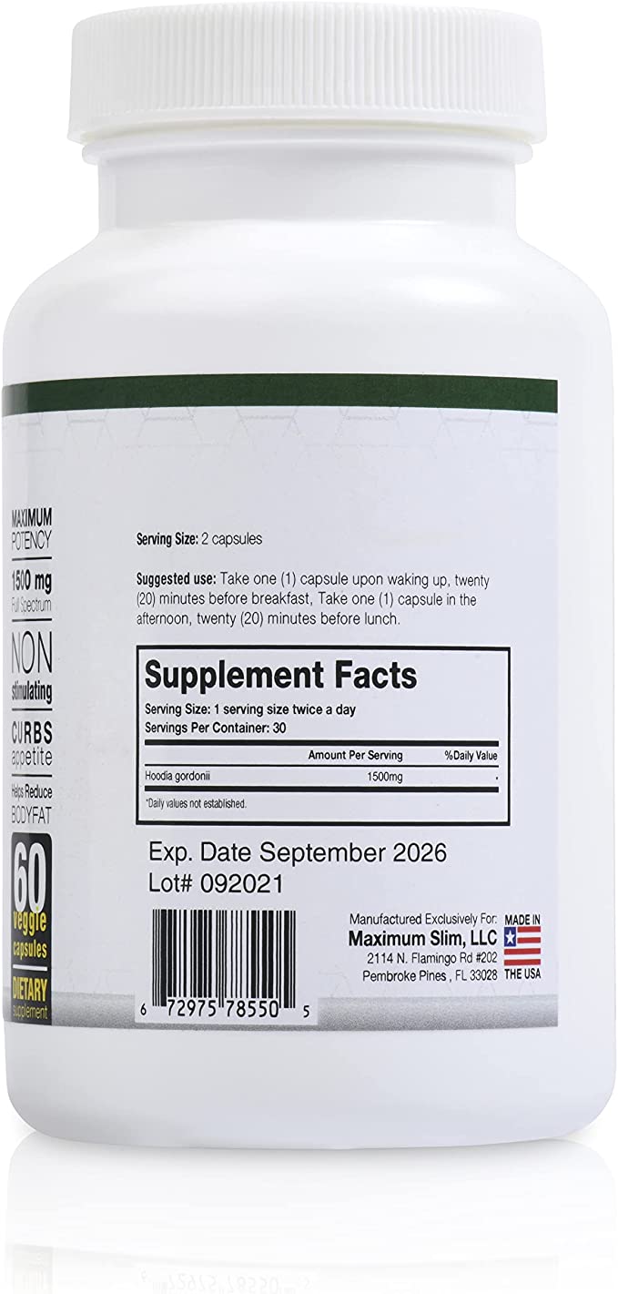 Maximum Slim Hoodia Gordonii Full Spectrum | Supports Appetite Control Naturally