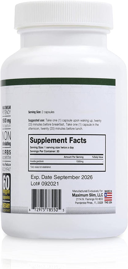 Maximum Slim Hoodia Gordonii Full Spectrum | Supports Appetite Control Naturally