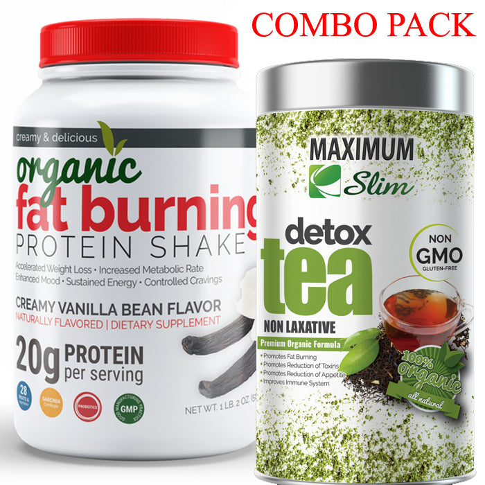 Protein Shake and Detox Tea Combo - Maximum Slim | Supports Weight Management & Detoxification