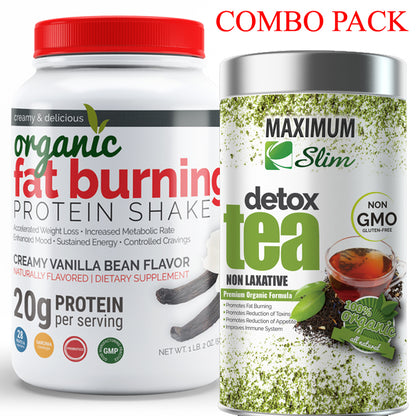Protein Shake and Detox Tea Combo - Maximum Slim | Supports Weight Management & Detoxification