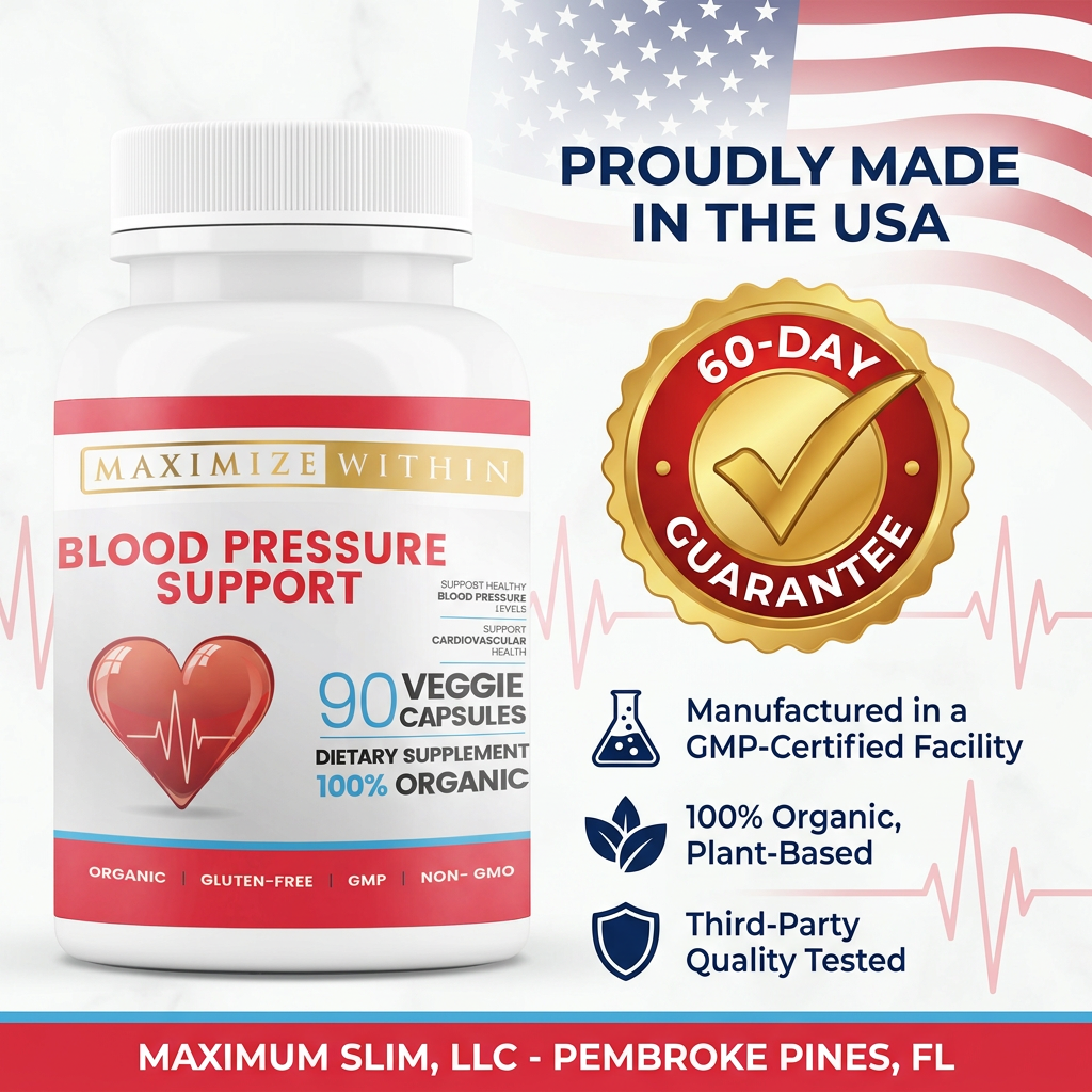 Blood Pressure Support Supplement - Maximum Slim |  Herbal Dietary Supplement