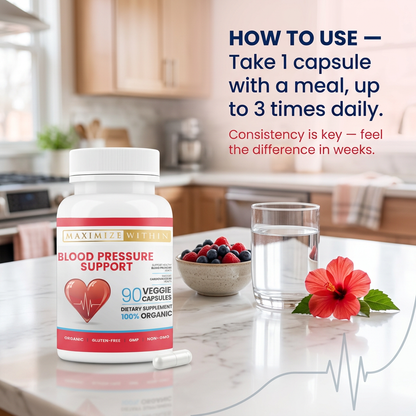 Blood Pressure Support Supplement - Maximum Slim |  Herbal Dietary Supplement