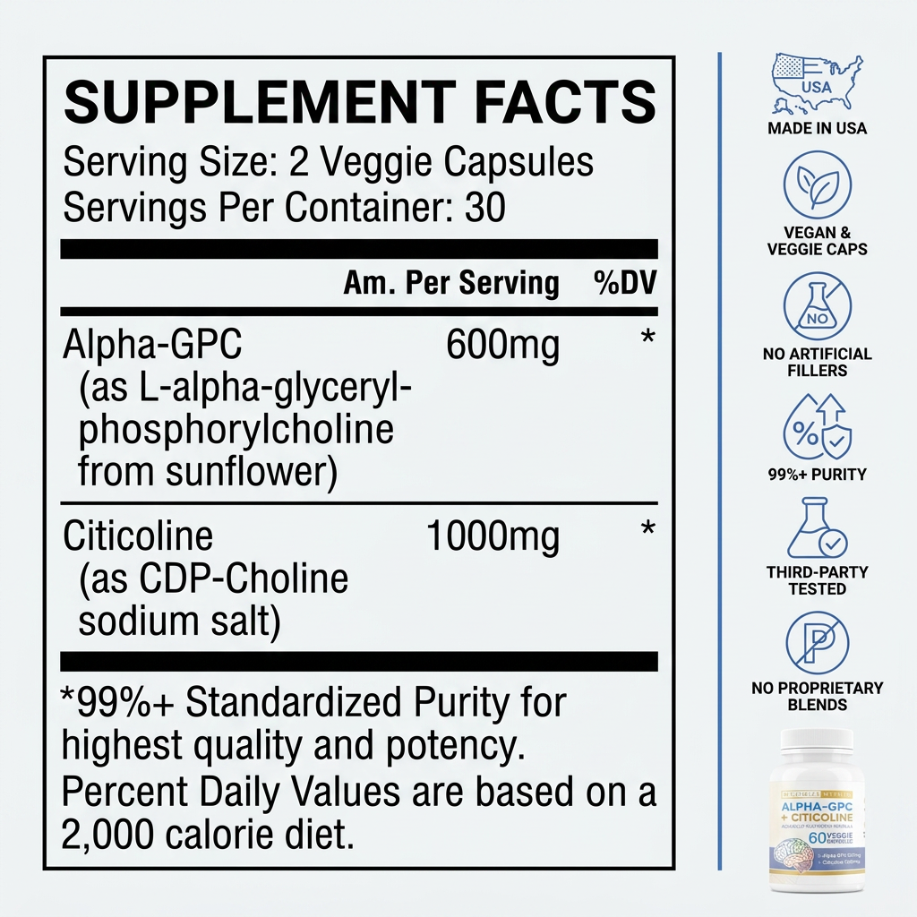 Alpha-GPC + Citicoline - Maximize Within | Special Nootropic Formula