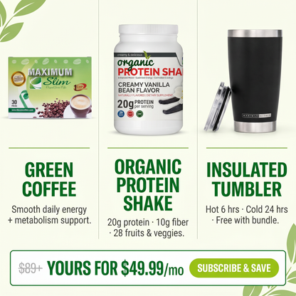 The Daily Wellness Bundle — Green Coffee + Organic Protein Shake + Insulated Tumbler