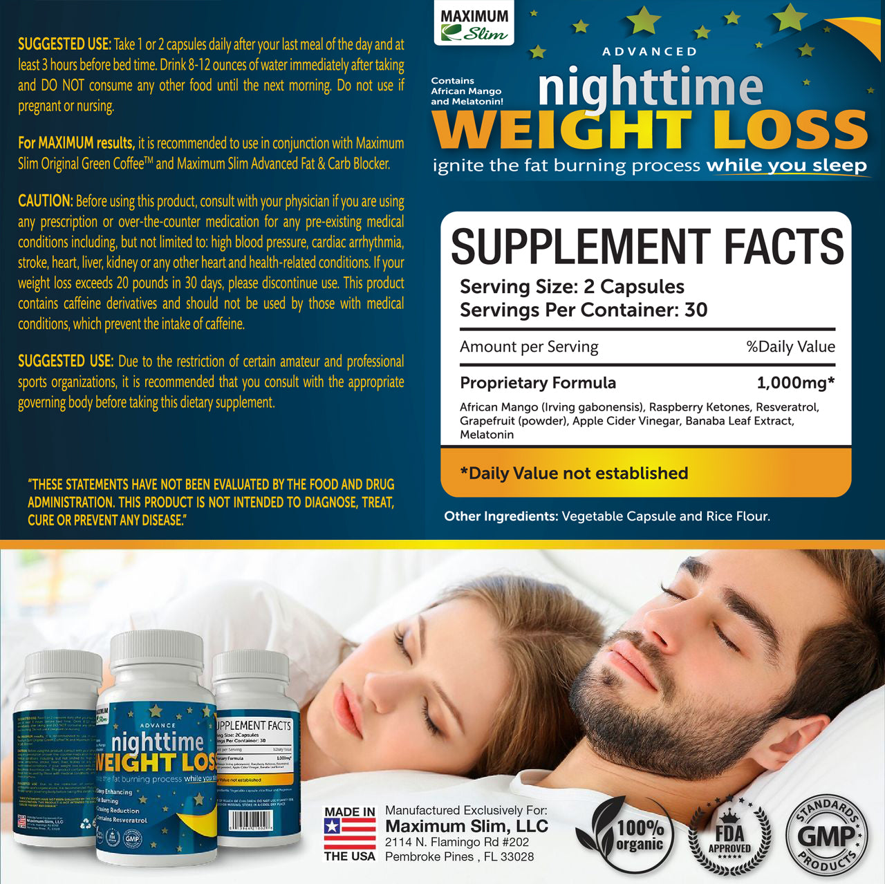 Maximum Slim Nighttime Weight Support | Formulated for Evening Metabolic Support