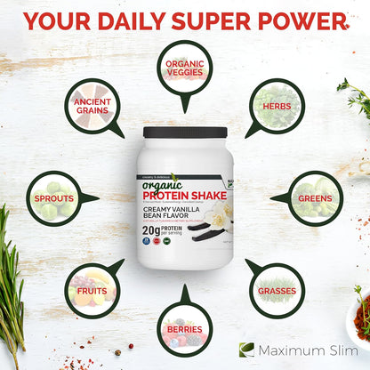 Organic Protein Shake - Maximum Slim | Nutrient Rich Drink for Muscle Recovery